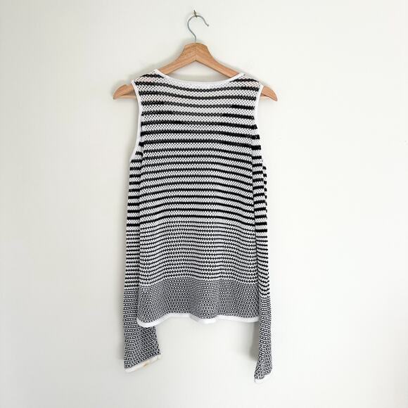 Rag & Bone Quinn Striped Knit Cold Shoulder Sweater - Picture 3 of 8
